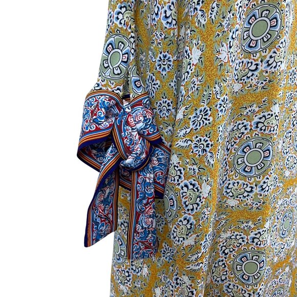 Max Edition Womens Yellow Multicolor Kimono Jacket Floral Lightweight Size S - Picture 5 of 8